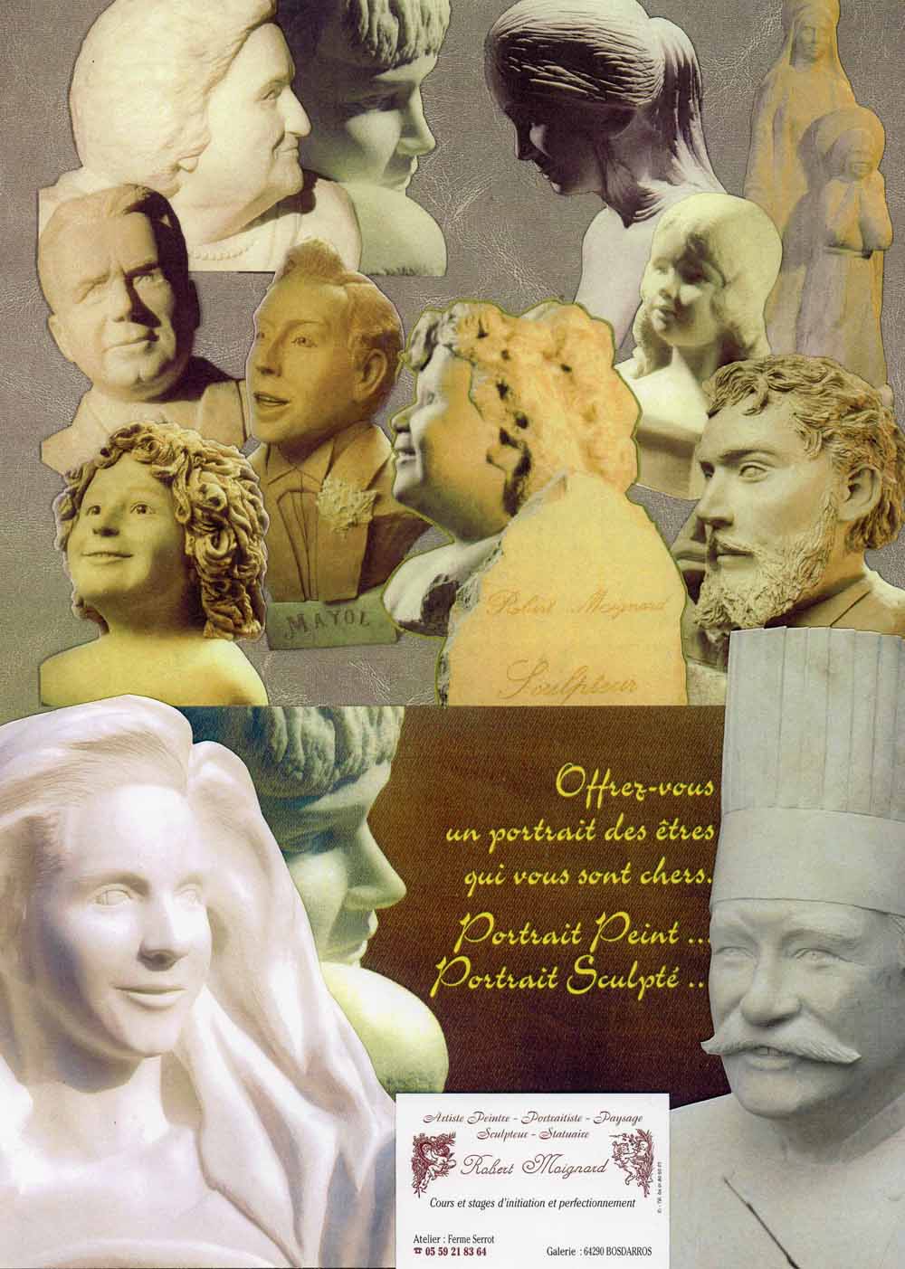sculpture ensemble de portraits sculpté marbre,pierre,terre cuite